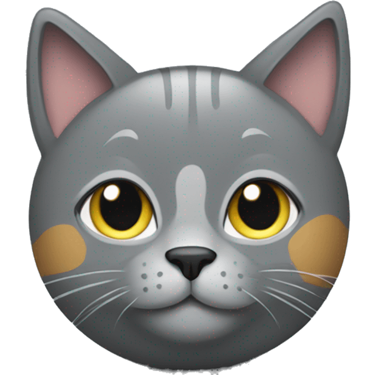 Grey cat with a New Year's ball  emoji