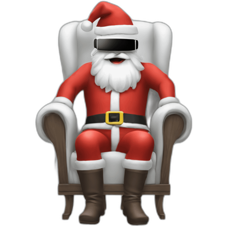 Santa in vr headset on chair emoji