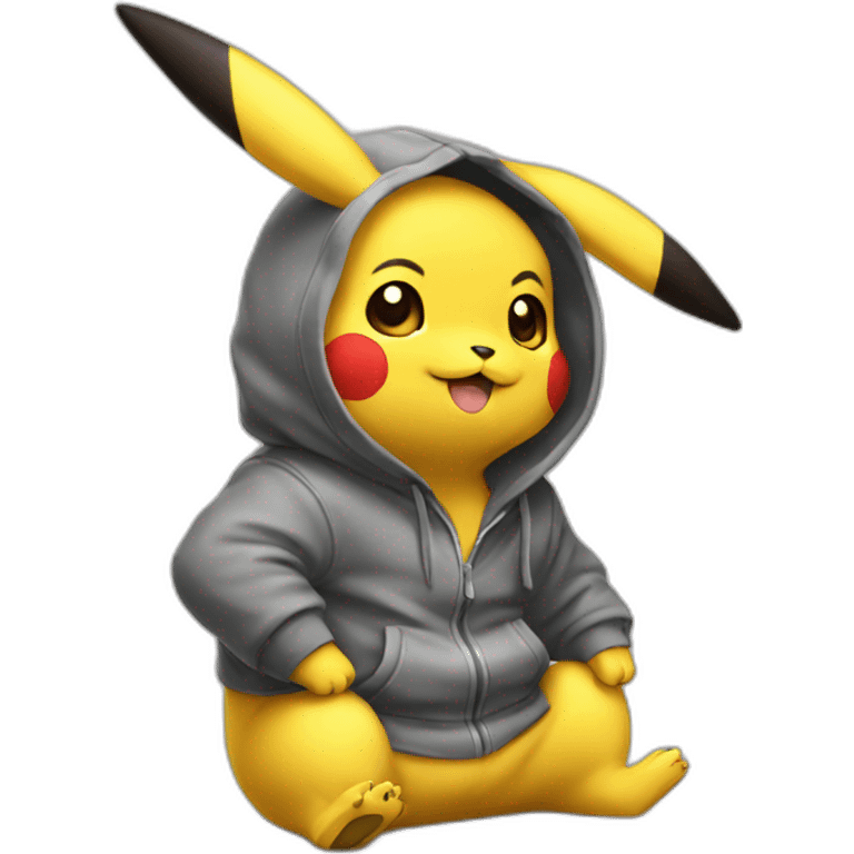 Pikachu with hoodie emoji