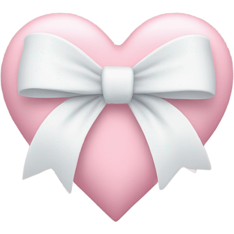 Pastel pink heart with white bow emoji