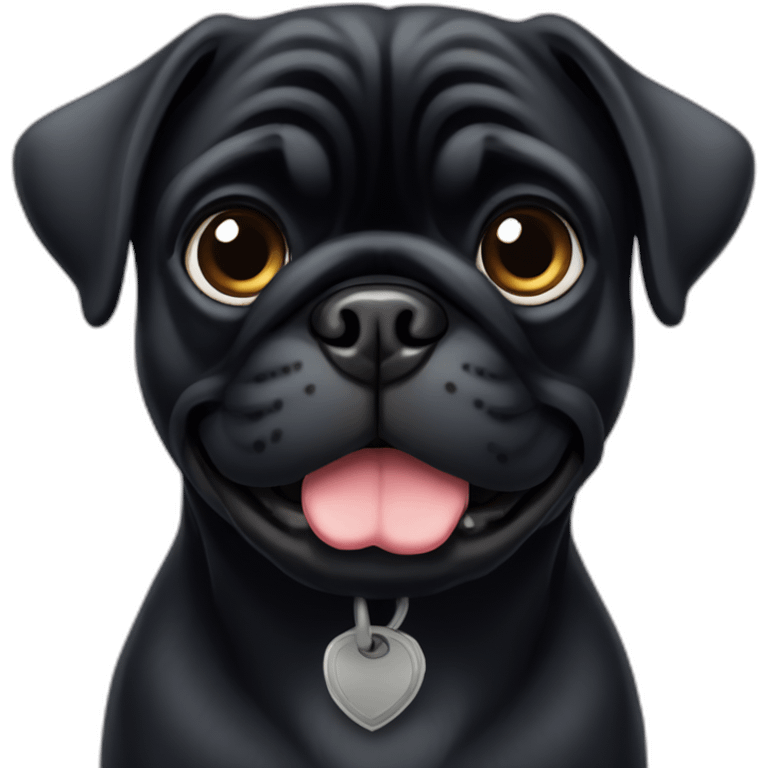 Black pug at pôle emploi emoji