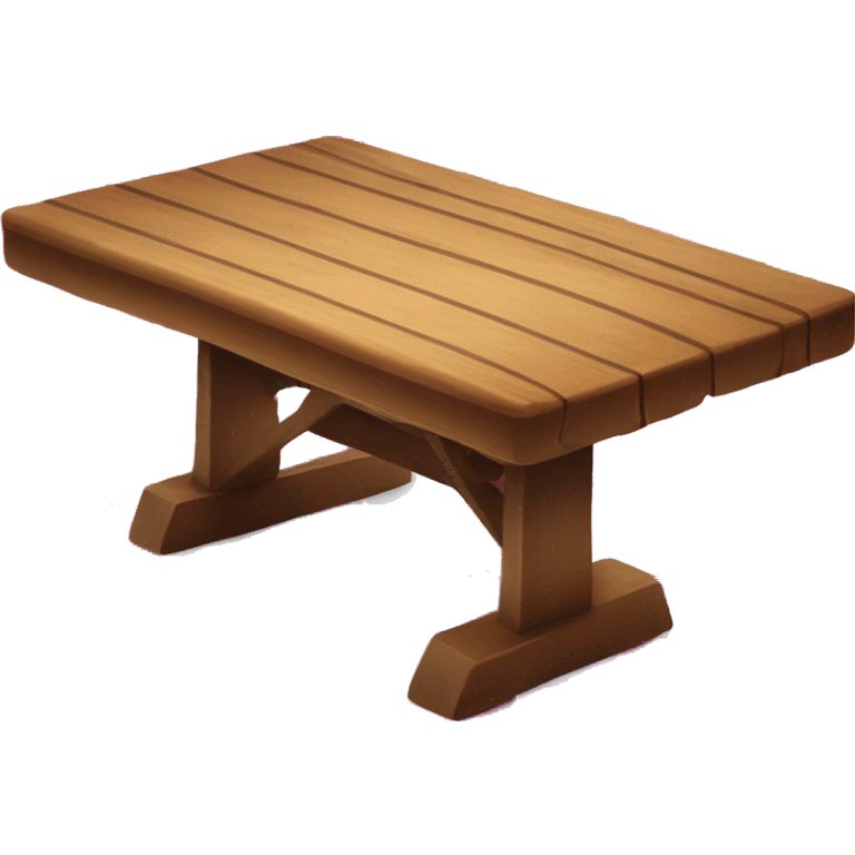 Realistic wood picnic table with hot pink and white checkered table cloth over the table. emoji