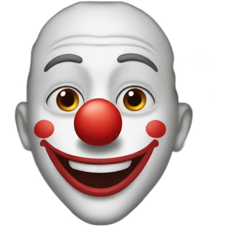 Clown without red nose emoji