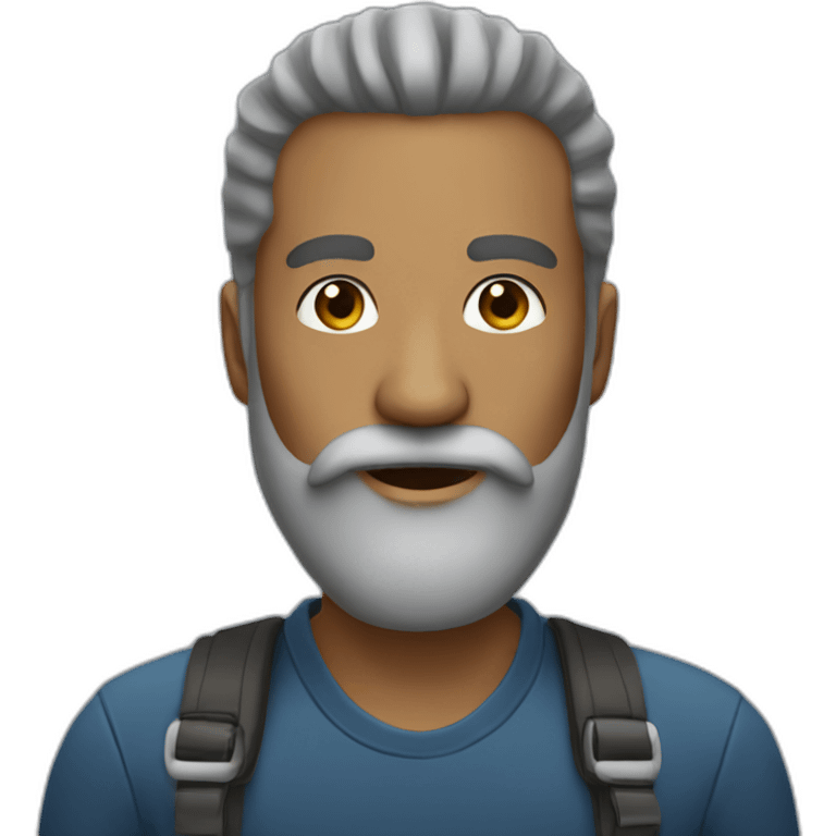 Man with 10 meter beard emoji