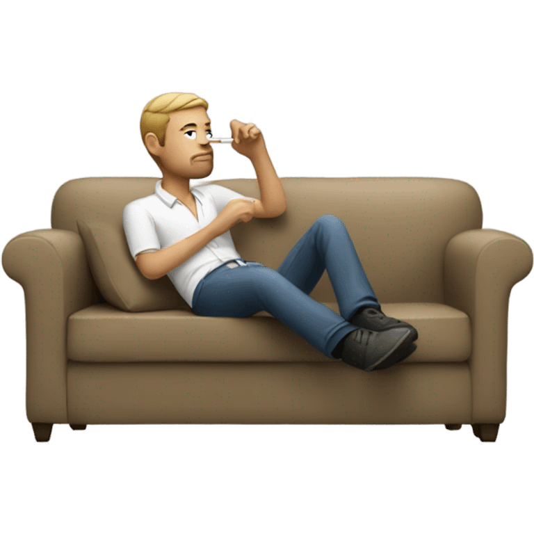 White Man smoking on couch  emoji