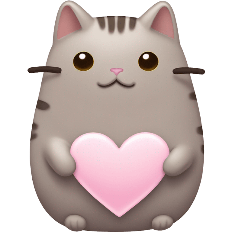 pusheen light pink heart emoji