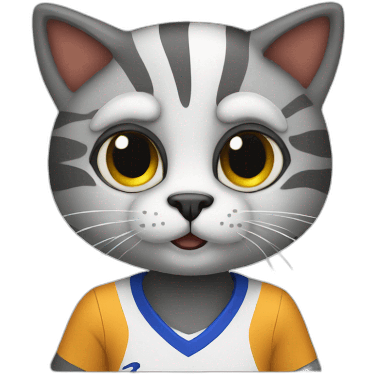 Cat footballer emoji