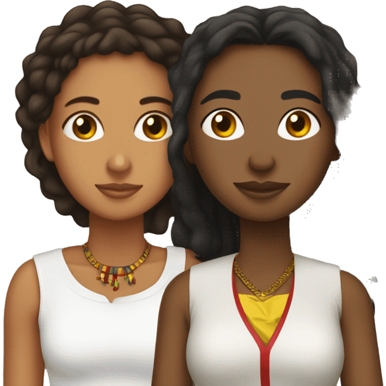 habesha man and colombian girl as a couple  emoji