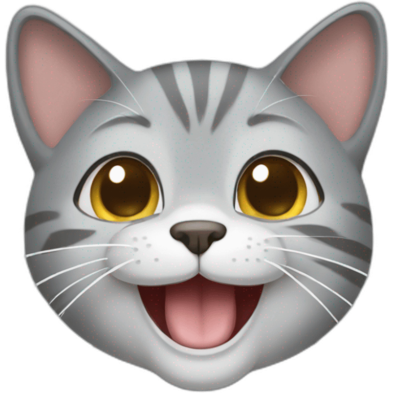 happy gray cat emoji