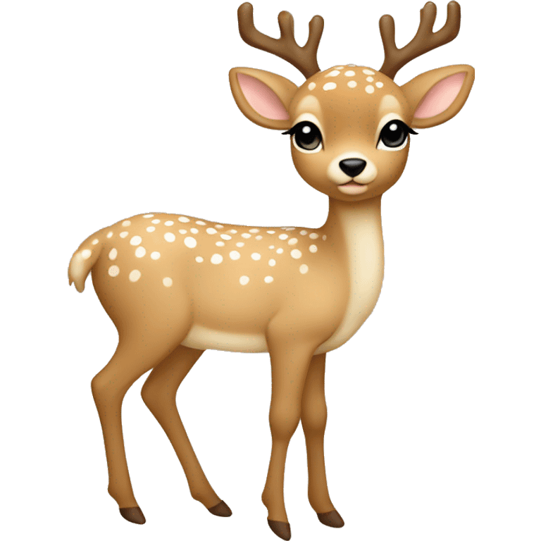 Beige asthetic Christmas Baby deer with Lametta  emoji