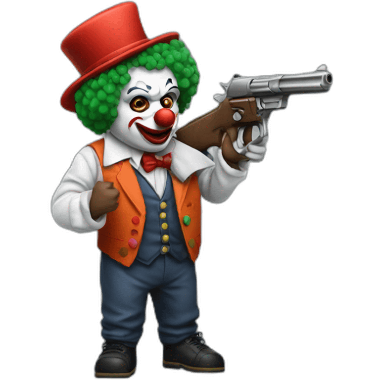 Clown gangster with gun emoji