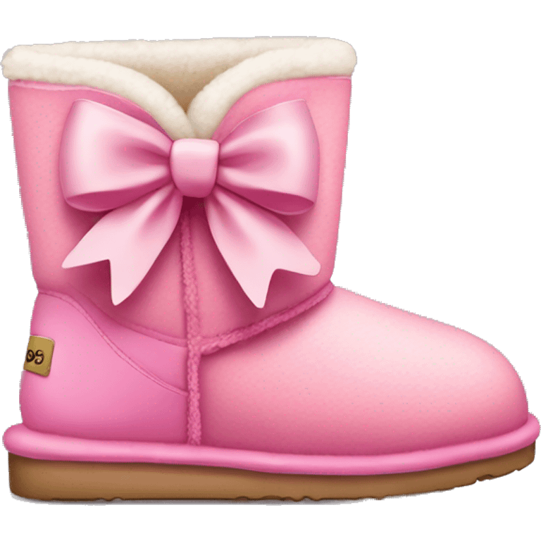 Uggs in pink with a bow emoji