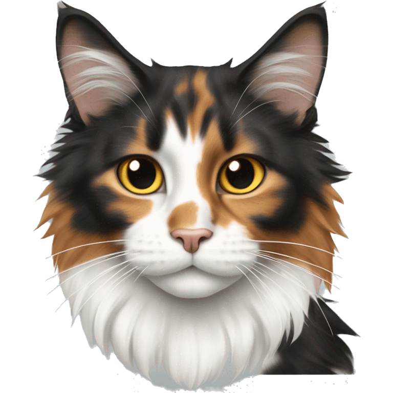  mainecoon cat tricolor ginger black white emoji