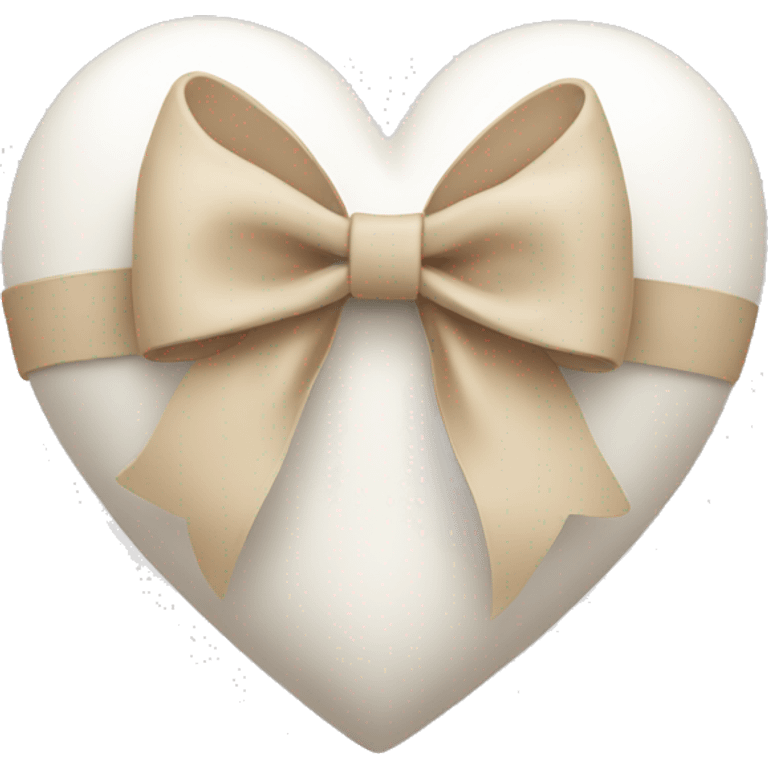 white heart with beige bow emoji