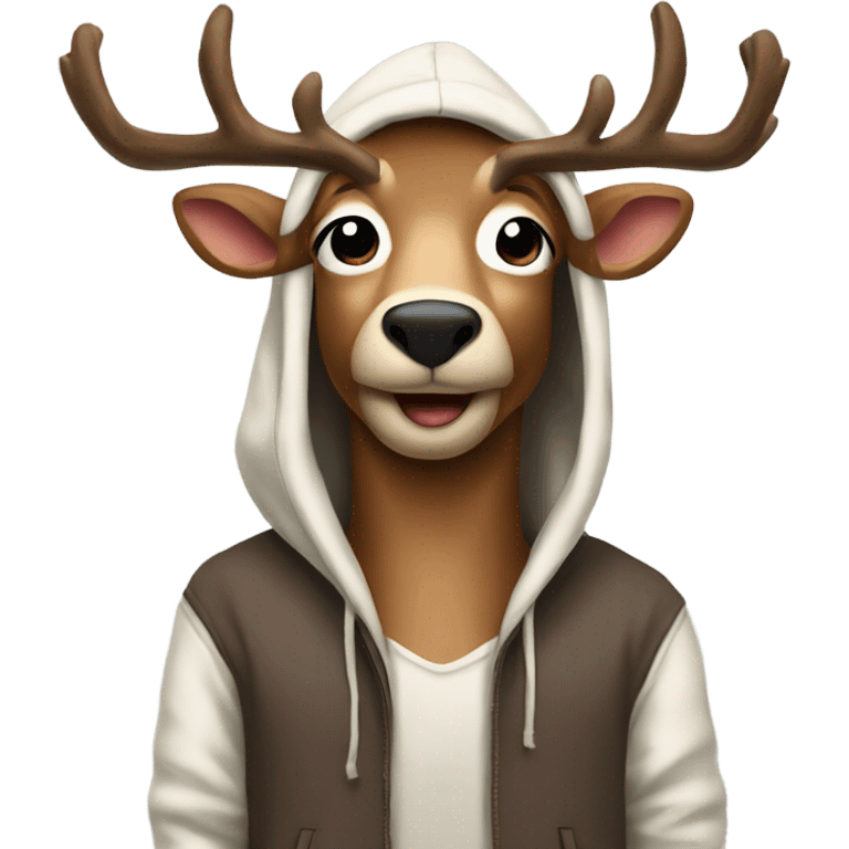 Raindeer in a hoodie emoji