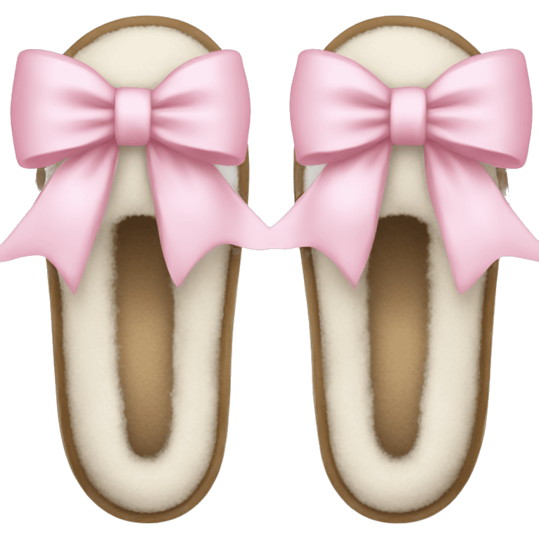 White Ugg slippers light pink bows  emoji