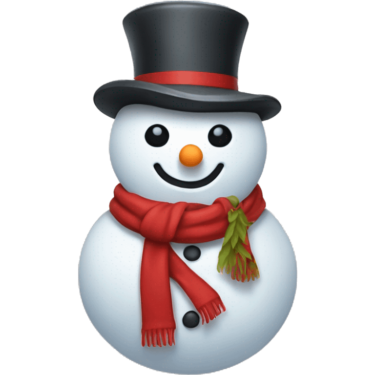 snowman in a red coat emoji