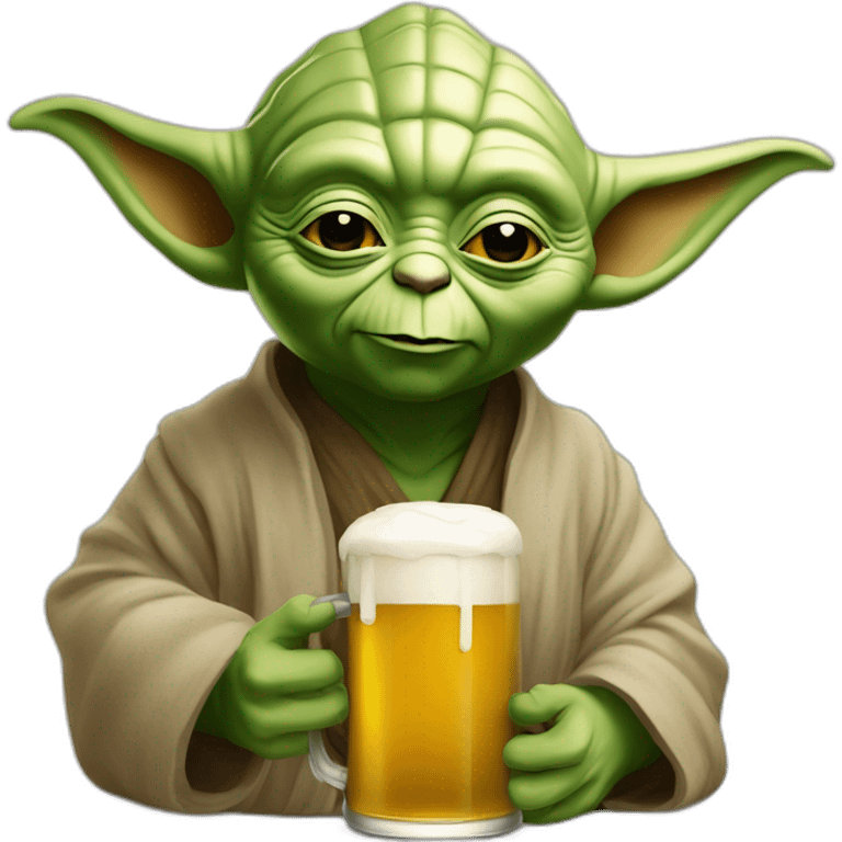 maître yoda bois une biere emoji