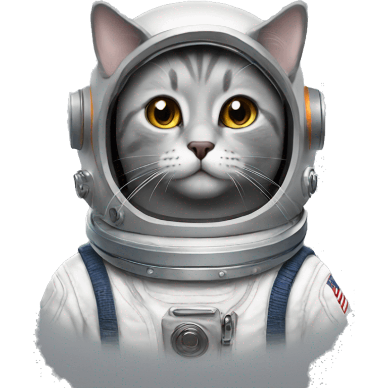 grey cat in astronaut helmet emoji