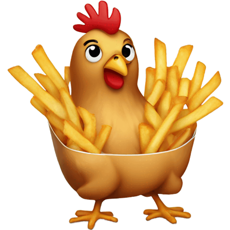 Chicken and French fries emoji