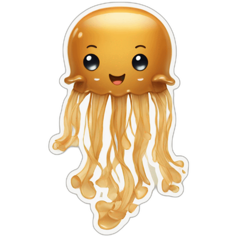 Peanut butter color see through cute jellyfish money  emoji