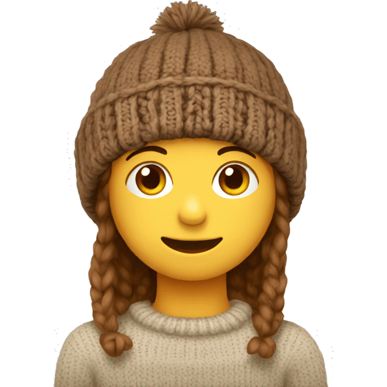 Simple Brown knitted hat emoji