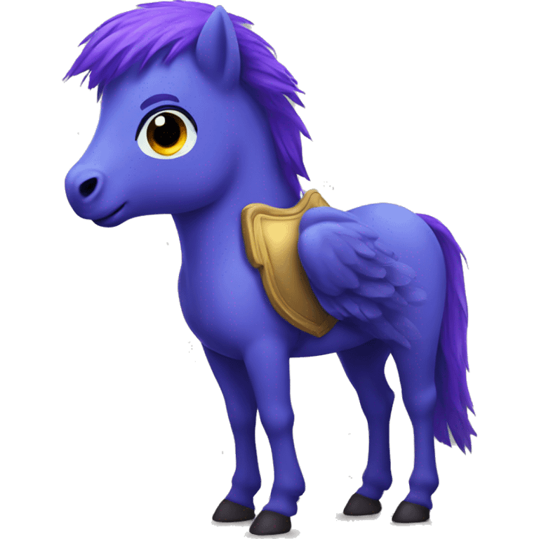 blue robin and purple pony emoji