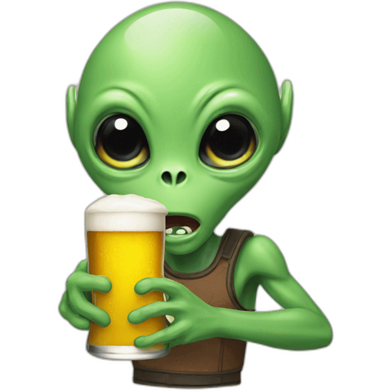 alien hold beer emoji