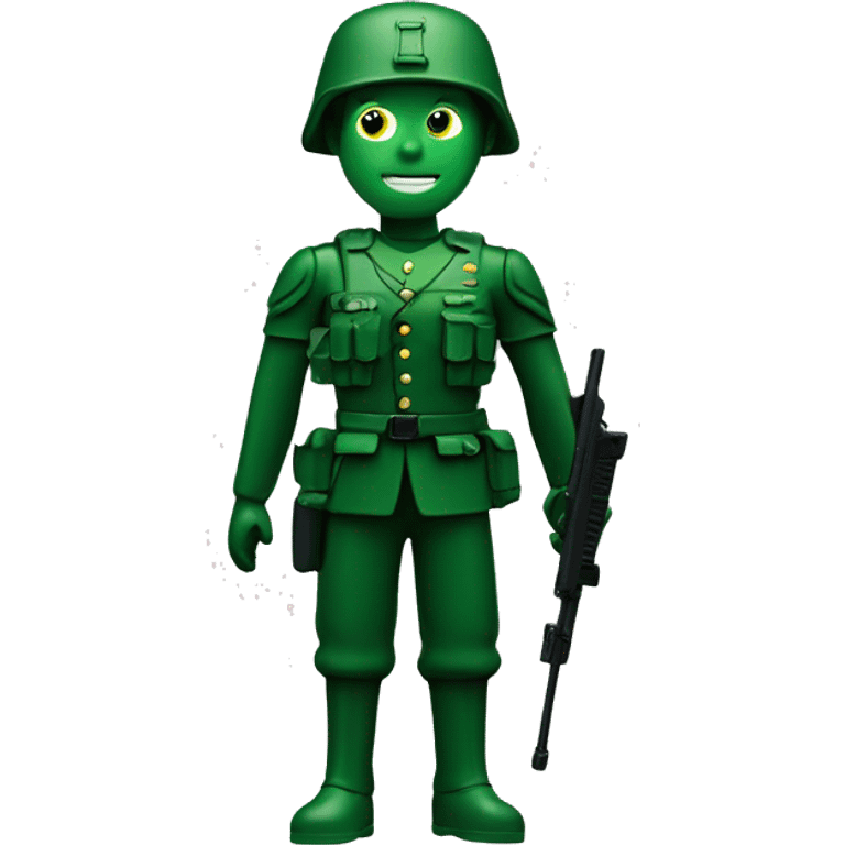 Green plastic soldier toy emoji