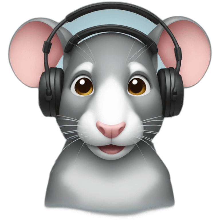 rat with headset on emoji