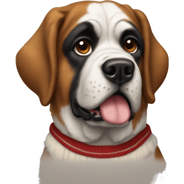 Saint Bernard with a sweater on emoji