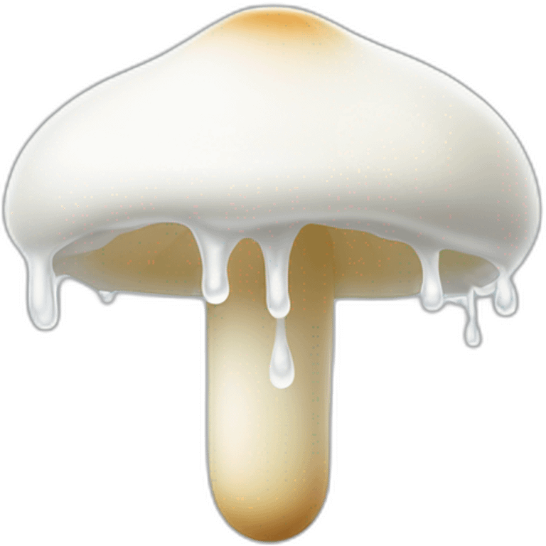 White milk droplets spurting from mushroom top emoji