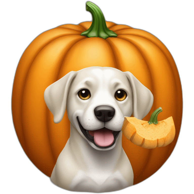 Dog-eating-a-pumpkin emoji