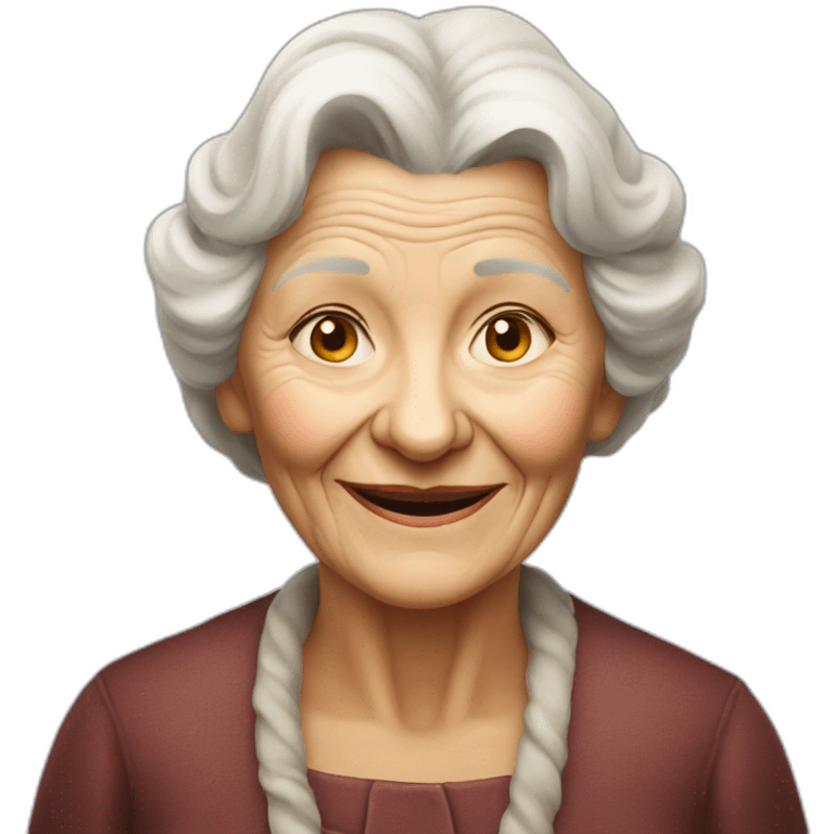 Old latvian woman faintly smiling  emoji