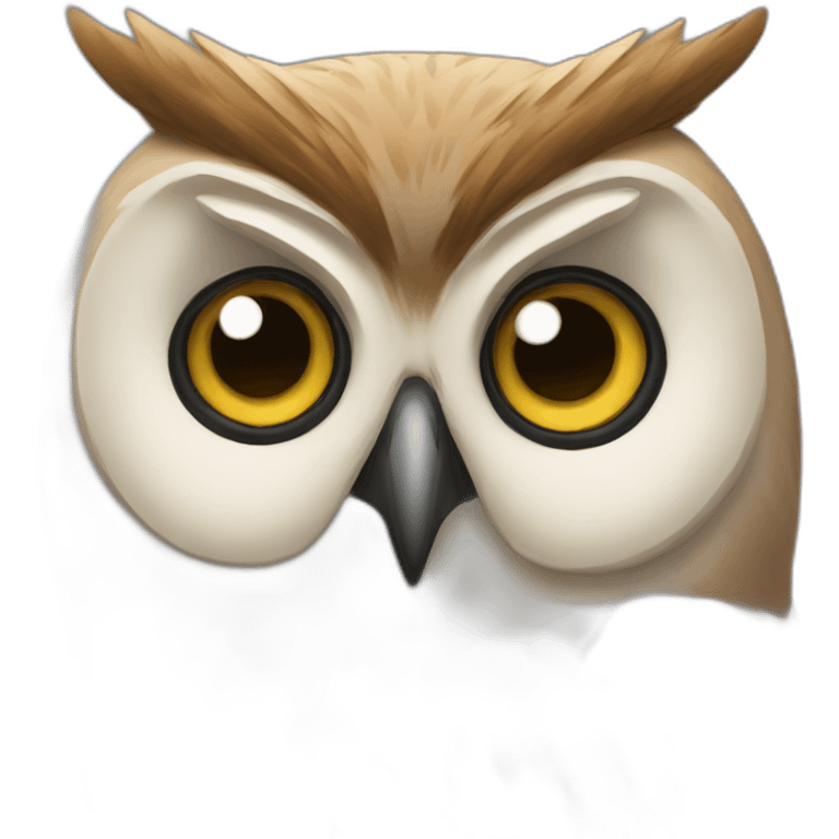 tilted head owl emoji