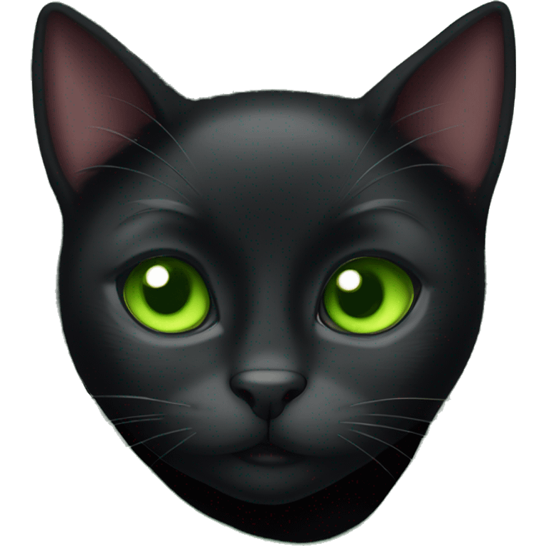 Christmas Black cat cozy in blanket with green eyes emoji