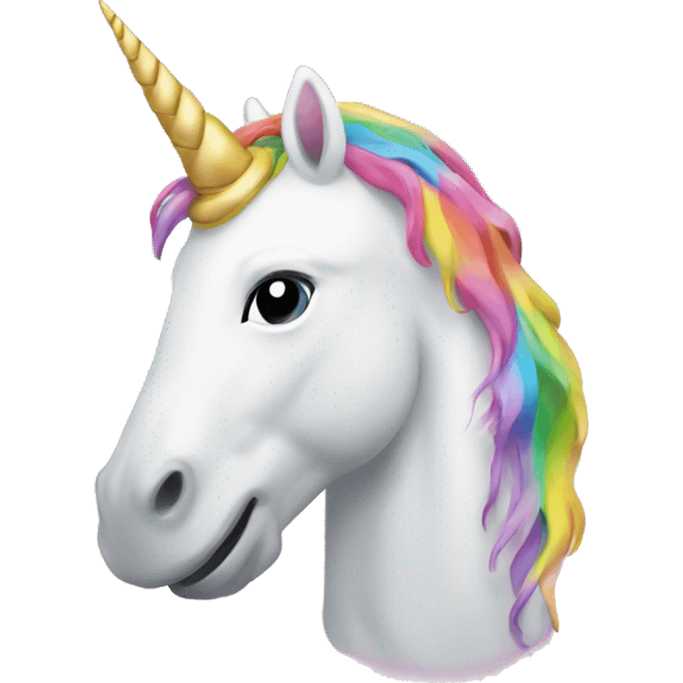 Unicorn on a rainbow emoji