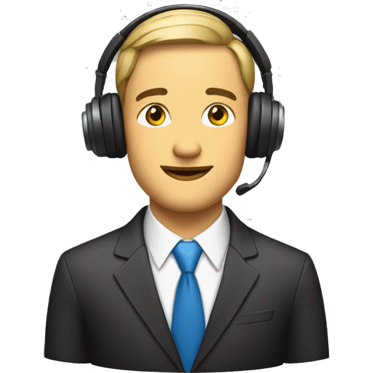 man in a business suit and headphones emoji