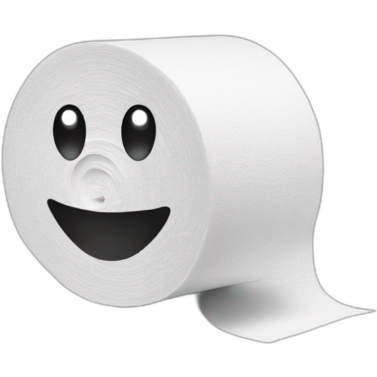 Toilet paper with face emoji