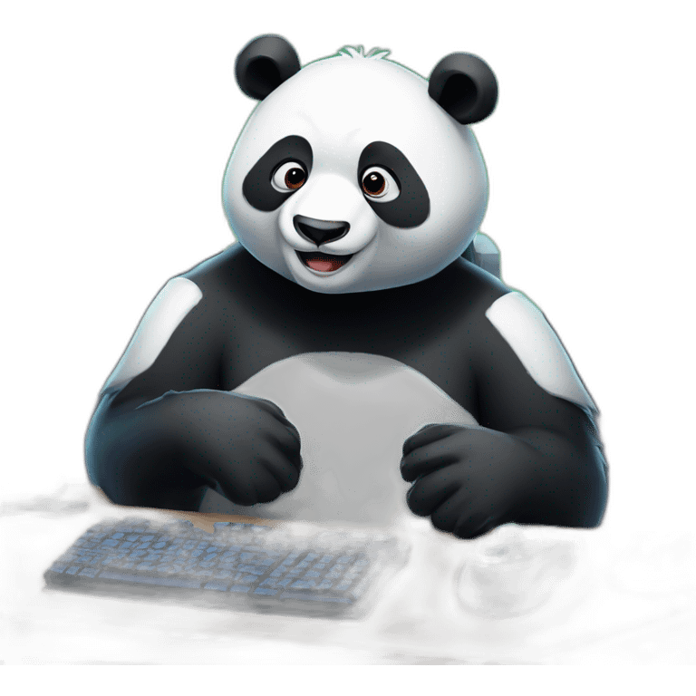 Panda playing eSport emoji