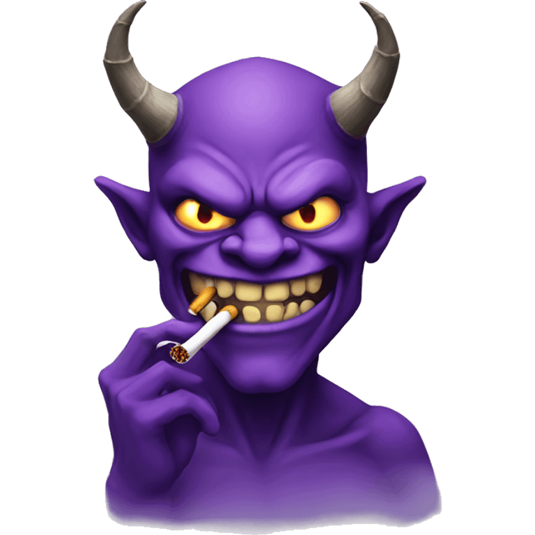 purple demon smoking  emoji