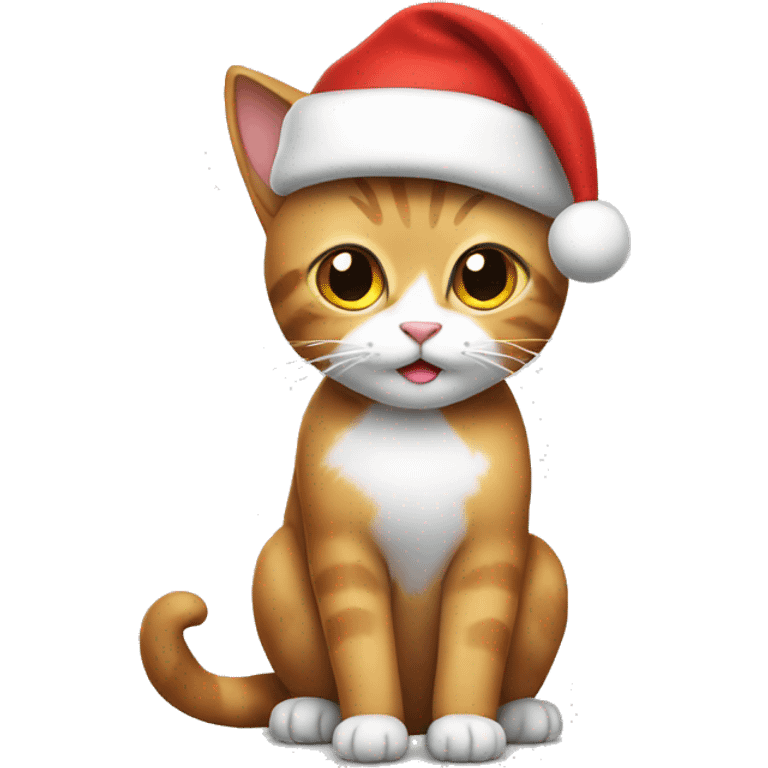 Cat wearing Santa hat emoji