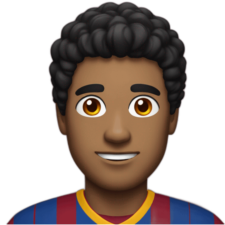 A man with black hair wearing a Barcelona team uniform emoji