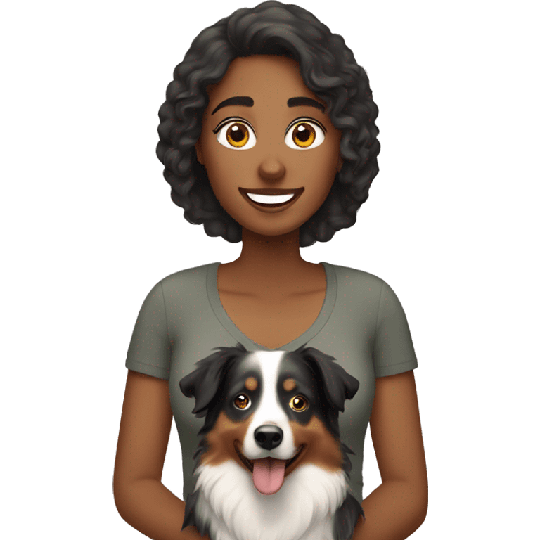 Woman with Australian shepherd emoji