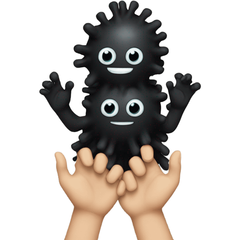 Soot sprites holding hands  emoji