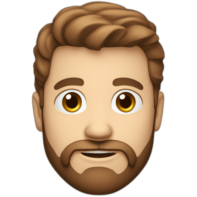 white oval male face with and reddish brown  short hair,  grown beard and moustache  emoji