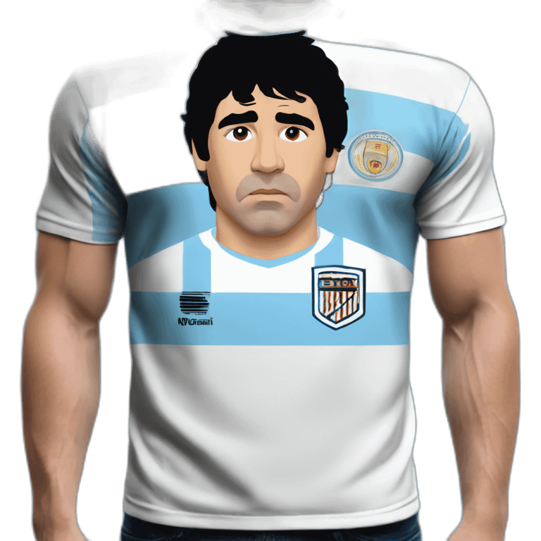 Diego Maradona 86 england argentina stripes tshirt emoji