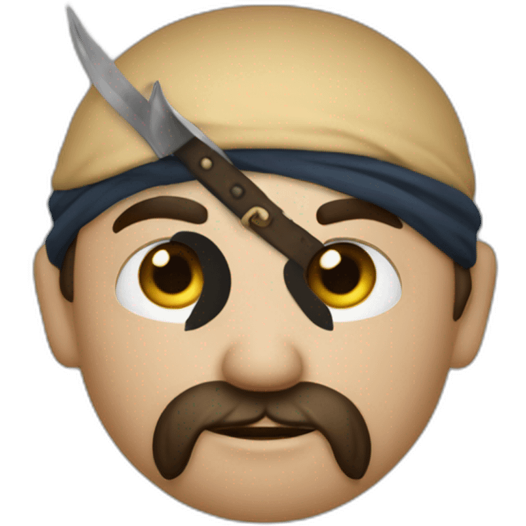 un pirate avec une flèche dans les mains qui pointe à droite emoji