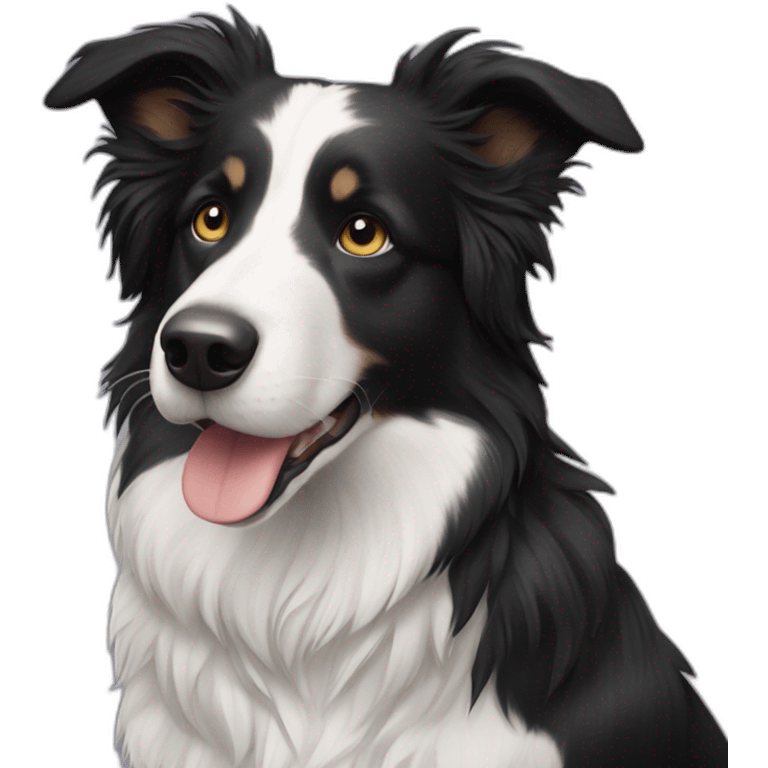 Border collie pelo corto negro emoji