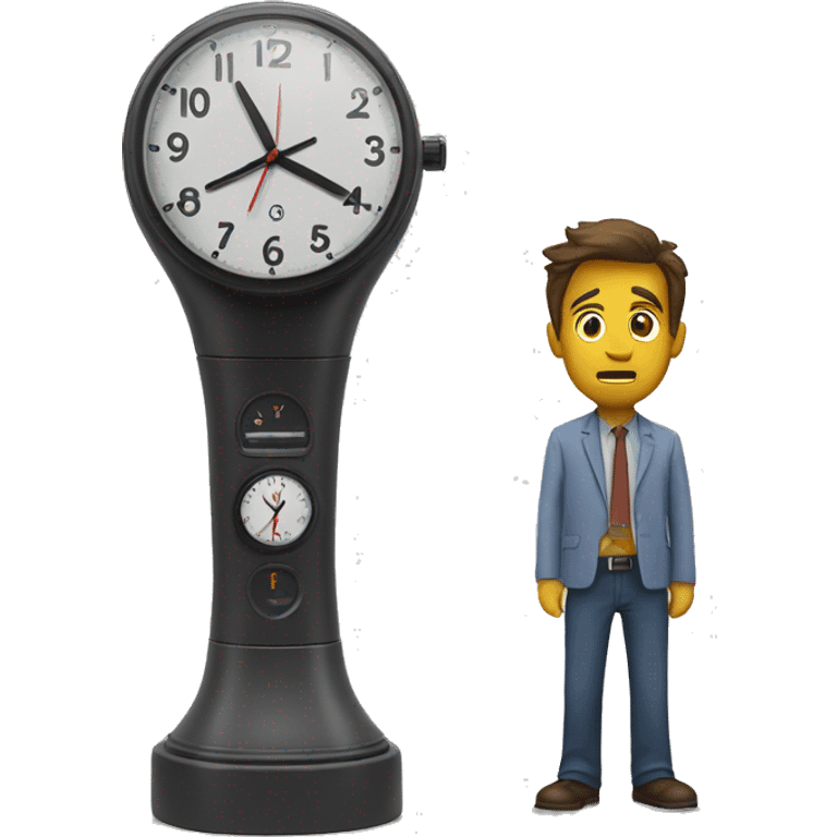 Tornado alarm clock tall man emoji